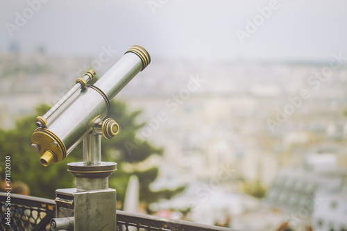Tourist telescope in Paris