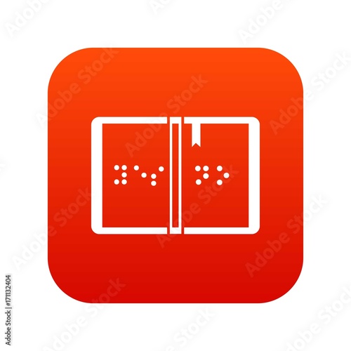 Braille icon digital red