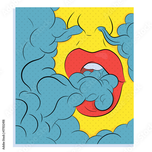 Smooking Lips pop art style