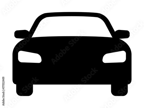 Valokuvatapetti Sedan car, vehicle or automobile front view flat vector icon for apps and websit