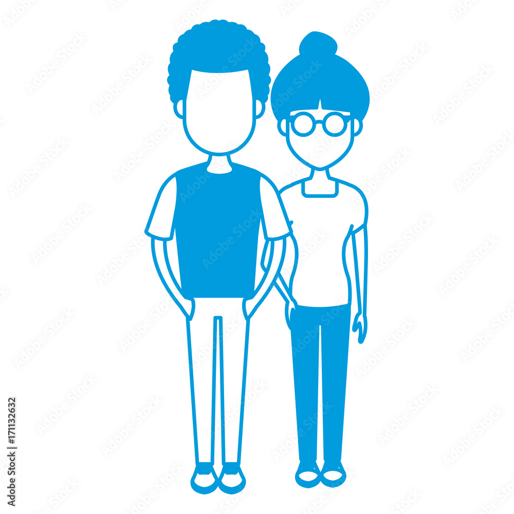 Young couple cartoon icon vector illustration graphic design Young couple cartoon icon vector illustration graphic design