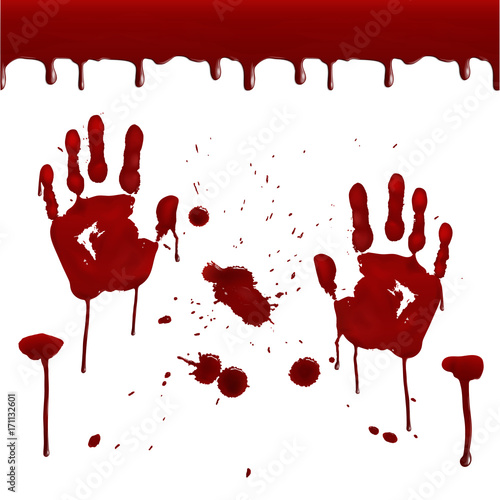 Set of realistic bloody prints.