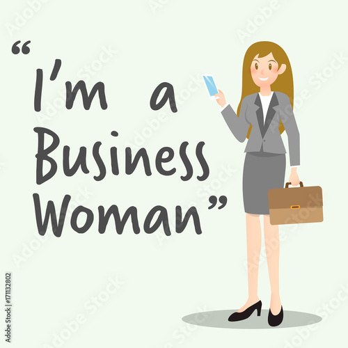 Business character woman with briefcase photo