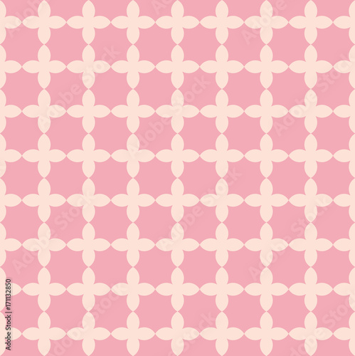 Flower shape line repeating seamless pattern design on pink background.vector