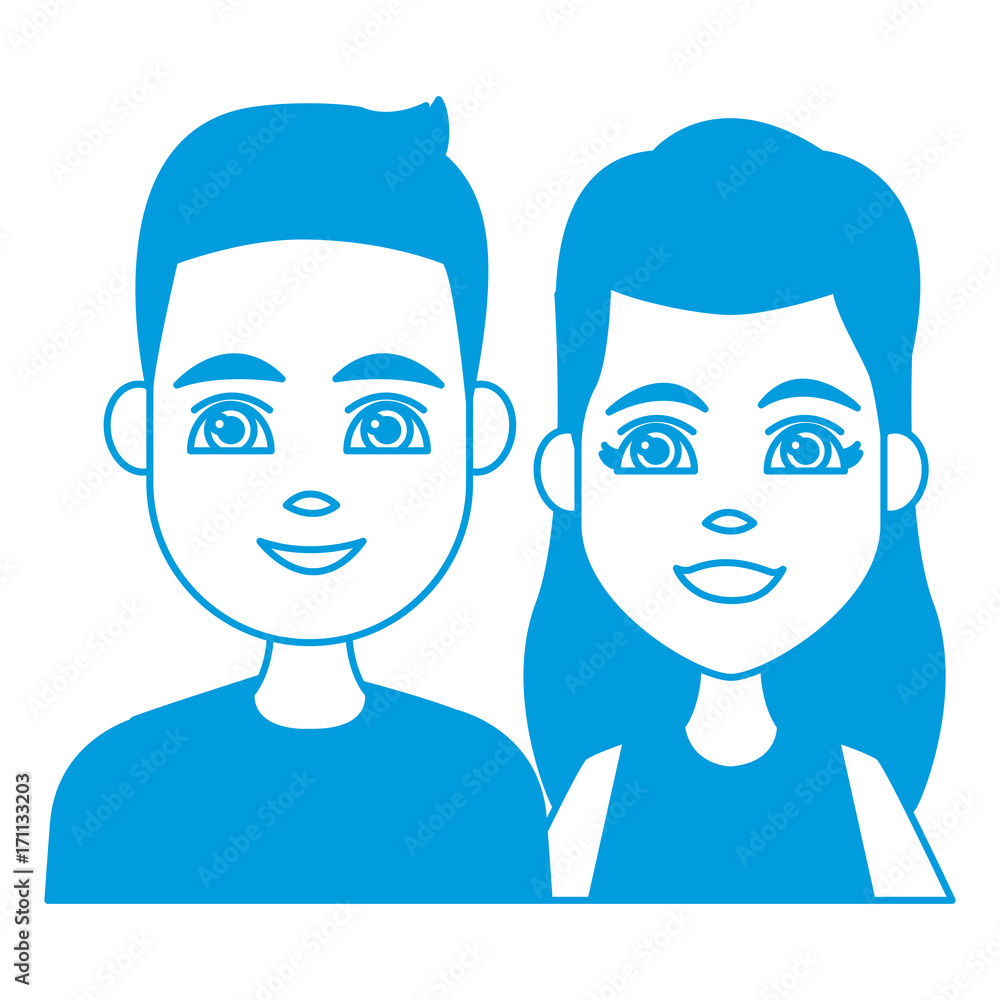 Young couple cartoon icon vector illustration graphic design Young couple cartoon icon vector illustration graphic design
