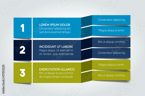 Table, schedule design template with 3 row. Vector banner.