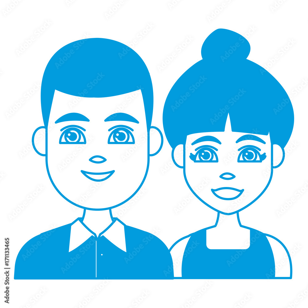 Fototapeta premium Young couple cartoon icon vector illustration graphic design
