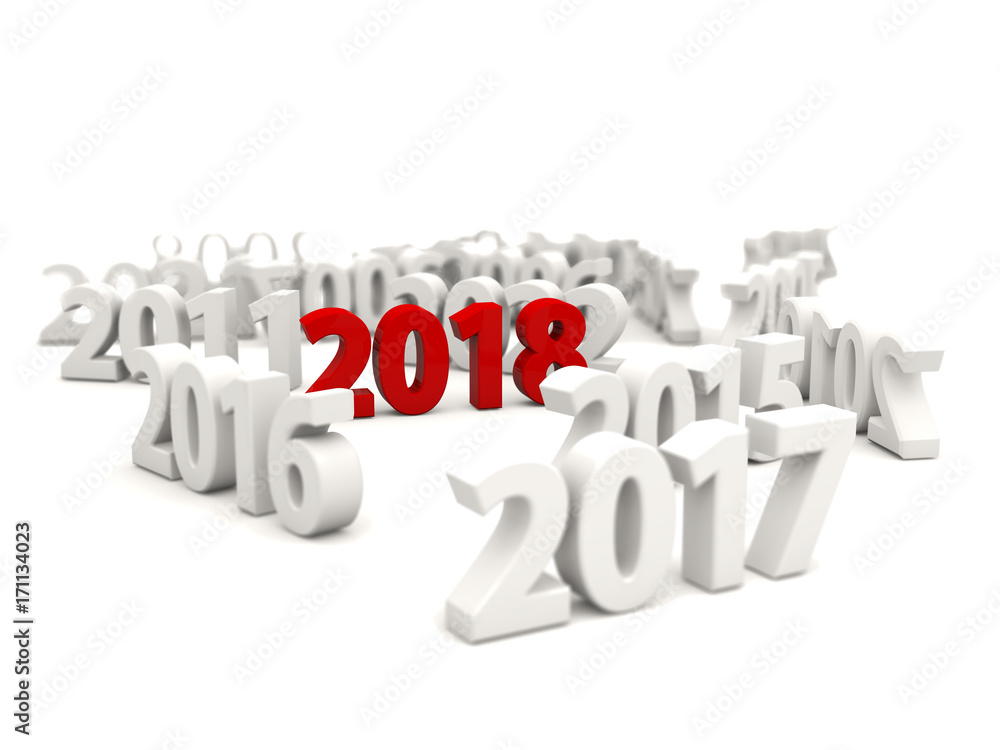 2018 Happy New Year symbol with other years 2018 Happy New Year symbol with other years