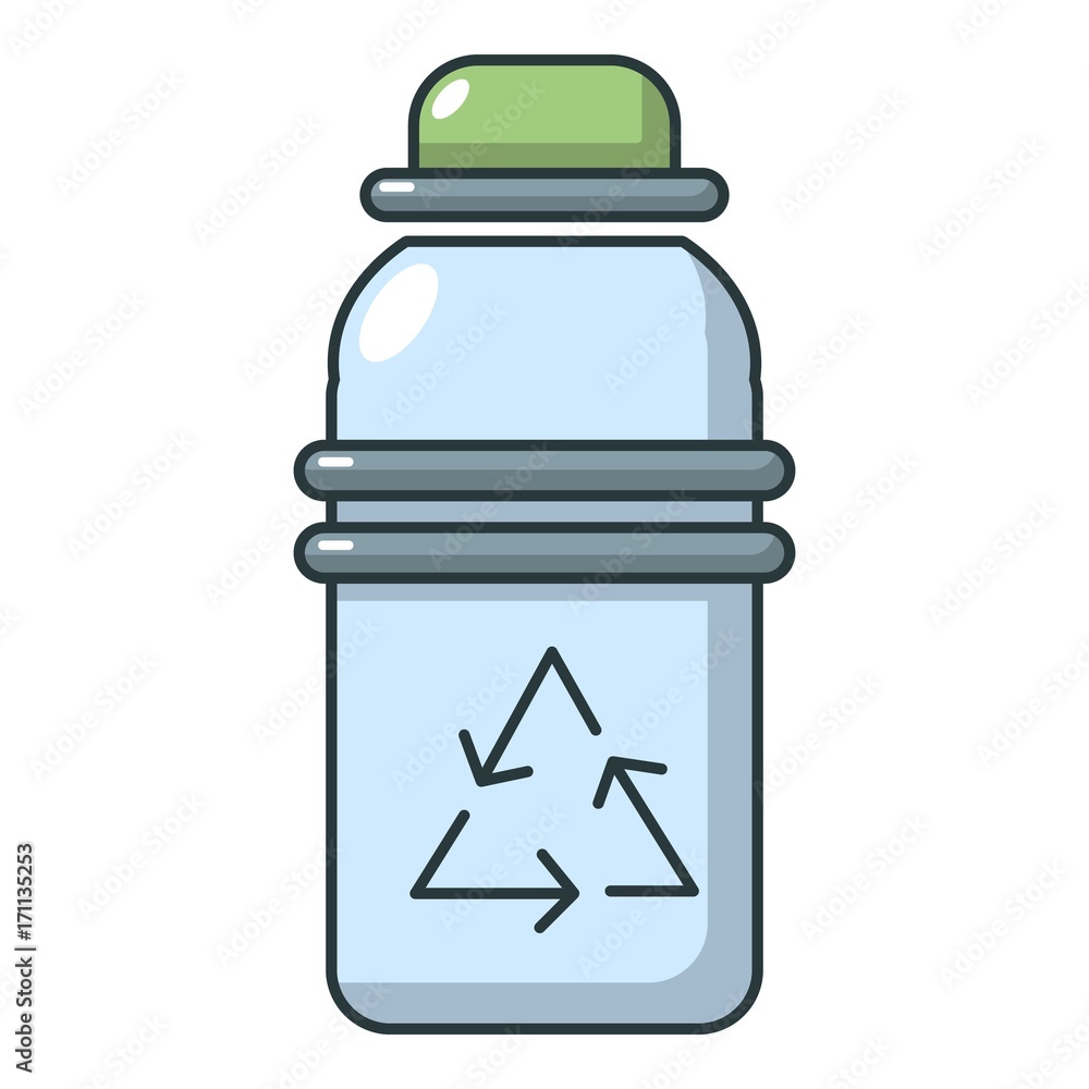 Purified water bottle icon, cartoon style Purified water bottle icon, cartoon style