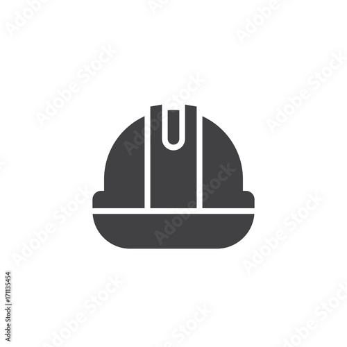 Helmet or hard hat con vector, filled flat sign, solid pictogram isolated on white. Safety Symbol, logo illustration.