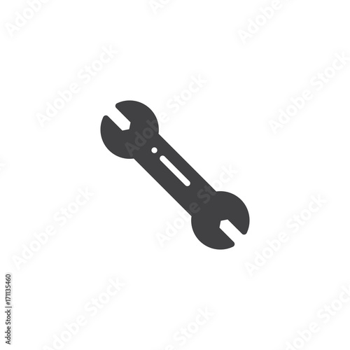 Wrench work tool icon vector, filled flat sign, solid pictogram isolated on white. Symbol, logo illustration.