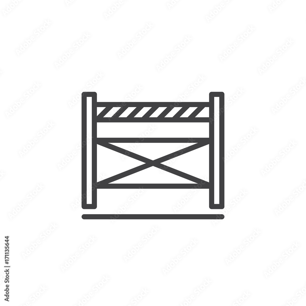 Barrier line icon, outline vector sign, linear style pictogram isolated on white. Symbol, logo illustration. Editable stroke Barrier line icon, outline vector sign, linear style pictogram isolated on white. Symbol, logo illustration. Editable stroke