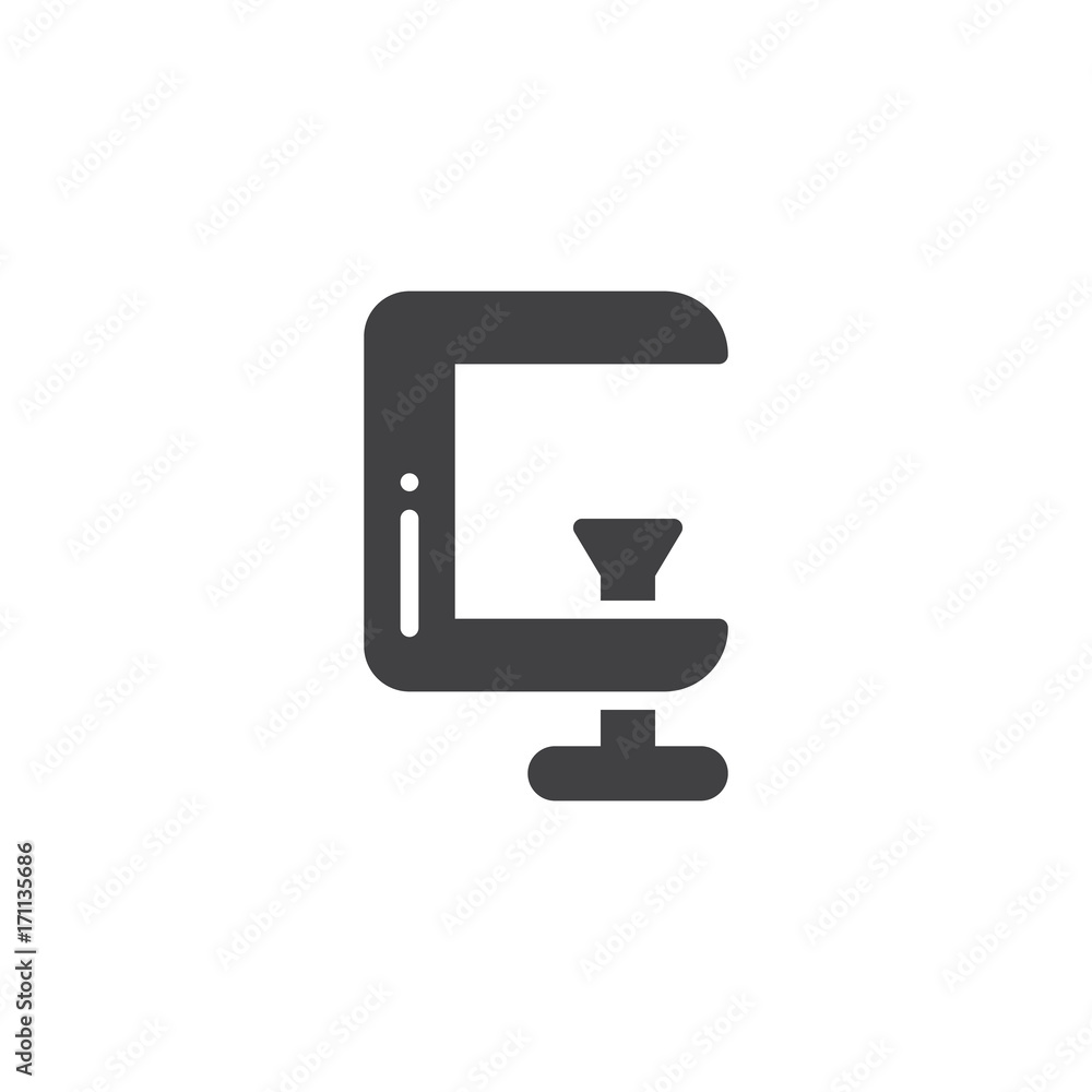 Clamp work tool icon vector, filled flat sign, solid pictogram isolated on white. Symbol, logo illustration. Clamp work tool icon vector, filled flat sign, solid pictogram isolated on white. Symbol, logo illustration.
