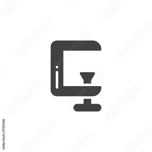 Clamp work tool icon vector, filled flat sign, solid pictogram isolated on white. Symbol, logo illustration.