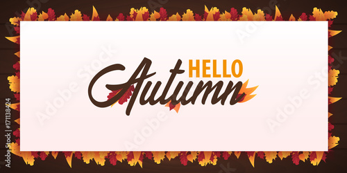 Autumn Background with leaves for shopping sale or promo poster and frame leaflet or web banner. Vector illustration template.