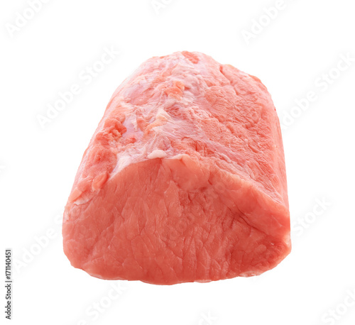Piece of fresh meat, isolated on white