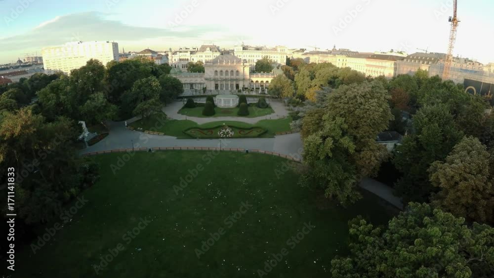 Aerial view. Vein. Vienna. Wien. Kursalon Hubner. Concert hall in unsere garten. Austria. Shot in 4K (ultra-high definition (UHD)).
Aerial view. Vein. Vienna. Wien. Kursalon Hubner. Concert hall in unsere garten. Austria. Shot in 4K (ultra-high definition (UHD)).