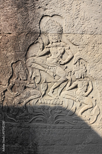 Steinrelief vom Preah Khan Tempel