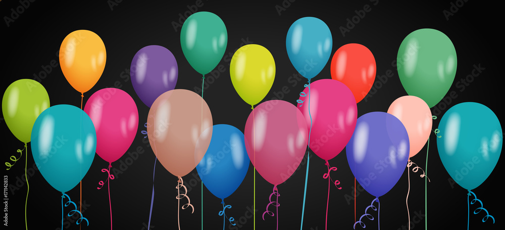 bannière ballons colorés