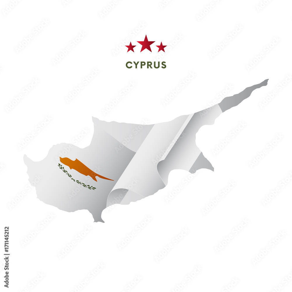 Cyprus Map With Waving Flag Vector Illustration Stock Vector Adobe Cyprus Map With Waving Flag Vector Illustration Stock Vector Adobe