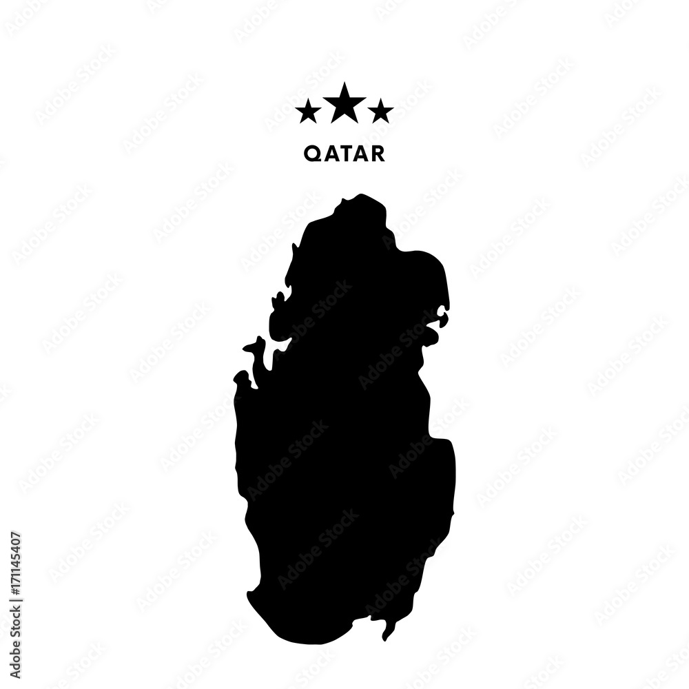 Qatar map. Vector illustration.