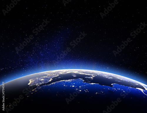 Fototapeta Naklejka Na Ścianę i Meble -  Earth from space world. Elements of this image furnished by NASA 3d rendering