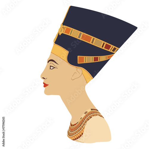 Vector portrait of Nefertiti.