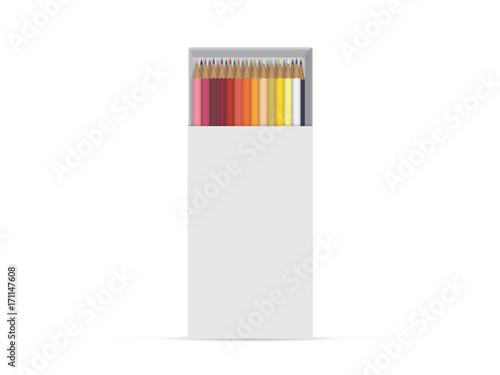 Box with pencils for your design and logo