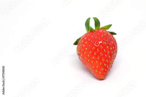 red strawberry fruit isolated on white background