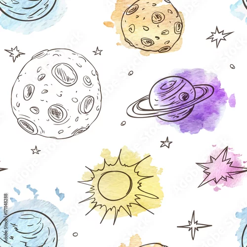 Tapety Wzór z planet i gwiazd