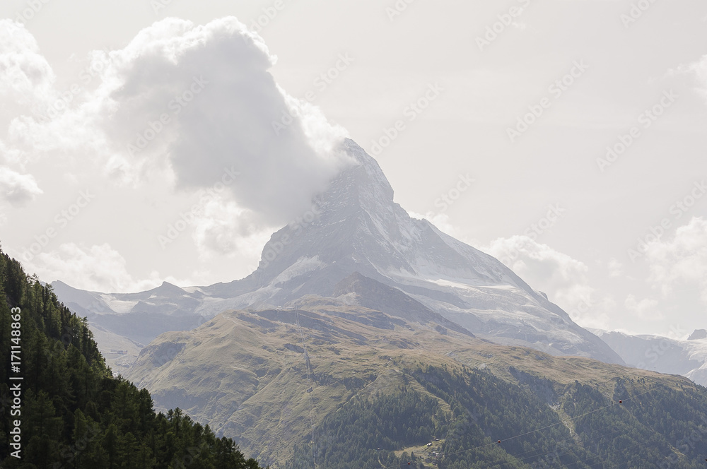 Zermatt, Alpen, Schweizer Berge, Wallis, Matterhorn, Furggsattel, Zmutt, Zmuttgletscher, Trockener Steg, Furi, Wanderweg, Sommer, Schweiz