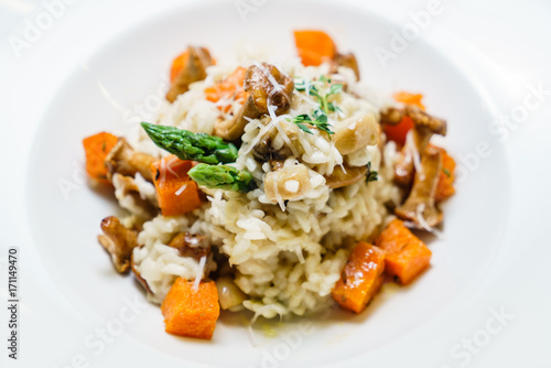 risotto with pumpkin and chanterelles