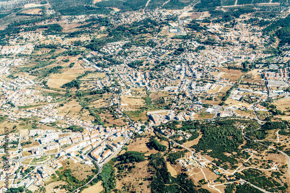 Satellite View Of Small City