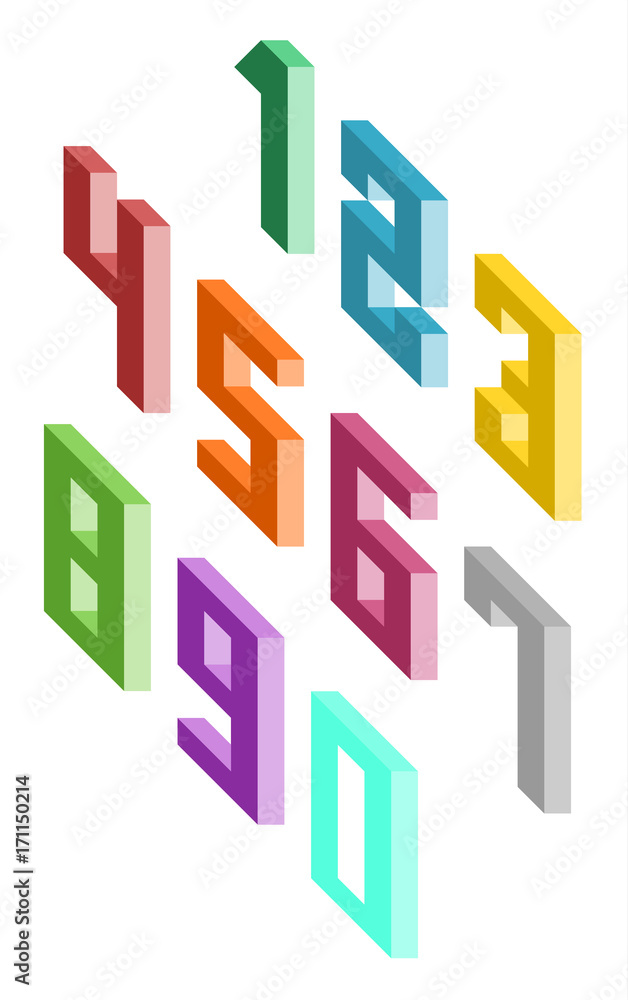 Isometric numbers on white Isometric numbers on white