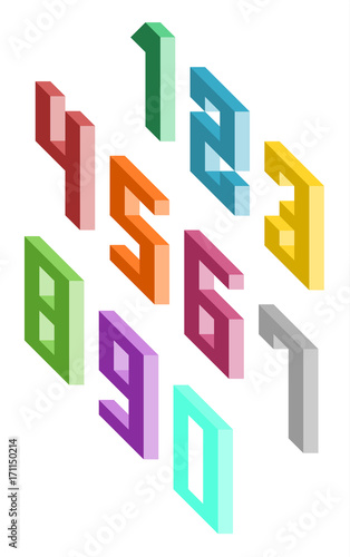 Isometric numbers on white