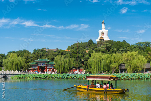 Beihai park scenery in summer in Beijing,China. photo