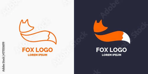Vector modern Fox logo and emblem.