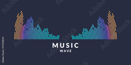 Vector illustration of music wave in the form of the equalizer