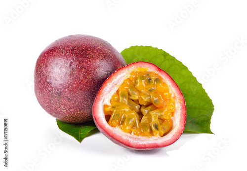 Passion fruit on a white background