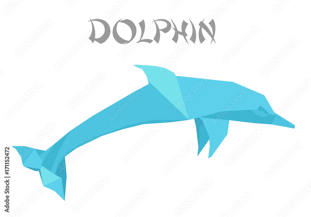 Fototapeta premium origami style dolphin