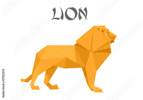 Fototapeta Naklejka Na Ścianę i Meble -  origami style lion