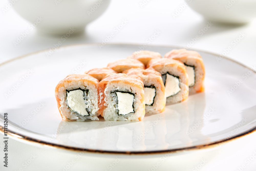 Exquisite Asian menu in the restaurant