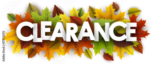 Autumn clearance banner with leaves.
