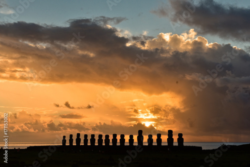 Moai statues on Easter island