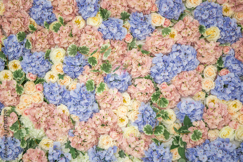 background, wall of flowers