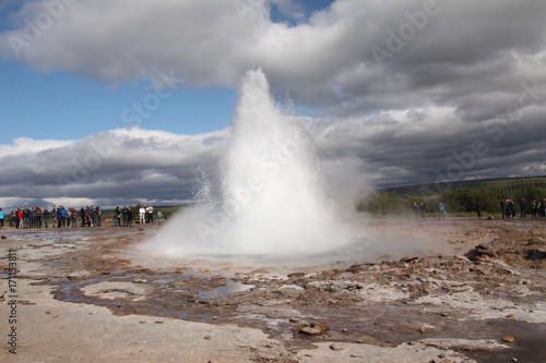 Islande, Geysir, la sortie du geyser photo