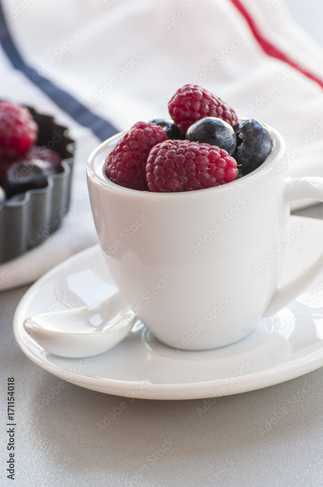 Healthy mixed fruit and ingredients with strawberry, raspberry, blueberry, blackberry from top view Healthy mixed fruit and ingredients with strawberry, raspberry, blueberry, blackberry from top view