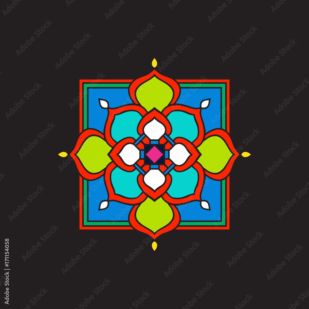 Tibet mandala on black background. Tibet mandala on black background.