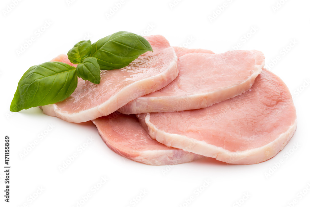 Fresh raw beef steak isolated on white background, top view. Fresh raw beef steak isolated on white background, top view.