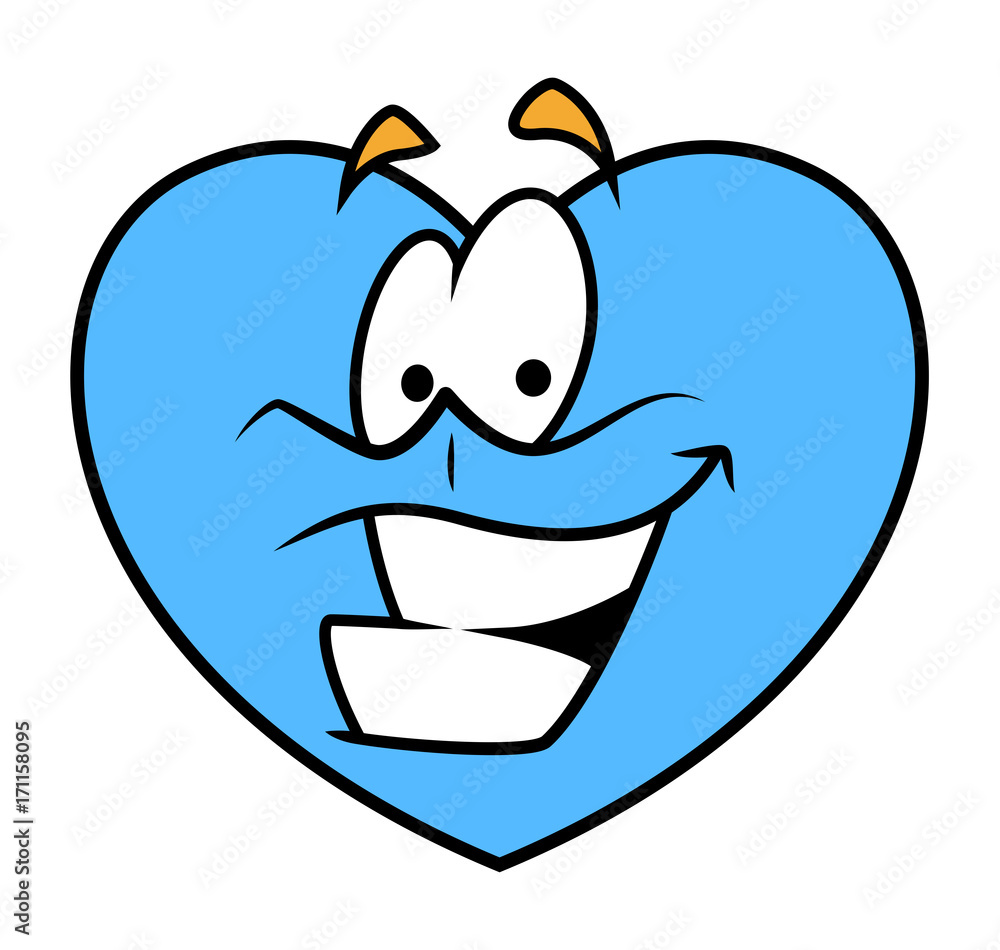 Happy Cartoon Heart Face Expression Happy Cartoon Heart Face Expression